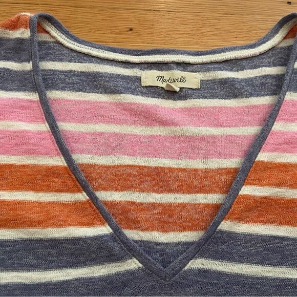 Madewell Skyline V-neck Tee in Elliott Stripe - Picture 2 of 6